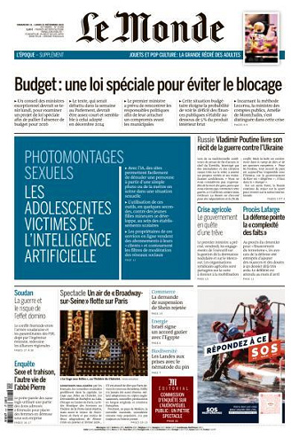 Le Monde du Dimanche 21 et Lundi 22 Décembre 2025