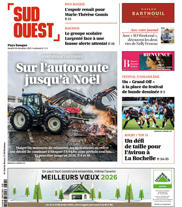 Sud Ouest (2 Éditions) Du Samedi 20 Décembre 2025