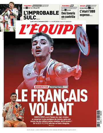 L’equipe du Lundi 22 Décembre 2025
