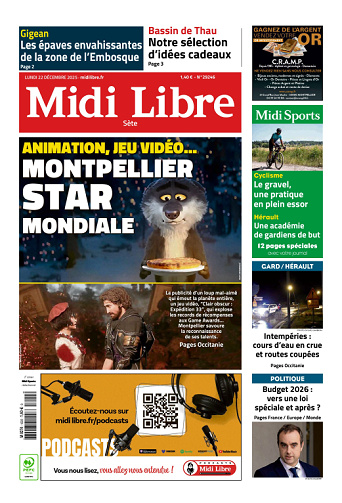 Midi Libre (13 Éditions) Du Lundi 22 Décembre 2025