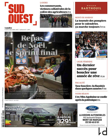 Sud Ouest (2 Éditions) Du Lundi 22 Décembre 2025