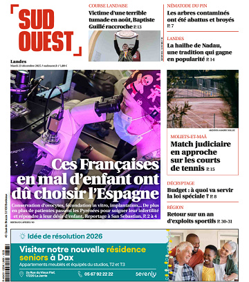 Sud Ouest (2 Éditions) Du Mardi 23 Décembre 2025