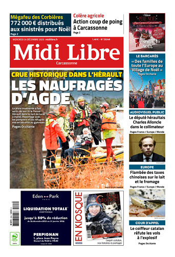 Midi Libre (14 Éditions) Du Mercredi 24 Décembre 2025