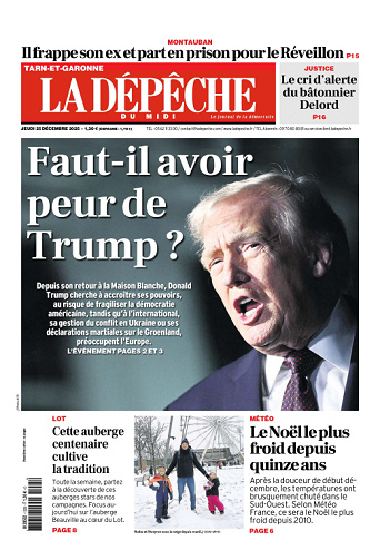 La Dépêche du Midi (16 Éditions) Du Jeudi 25 Décembre 2025
