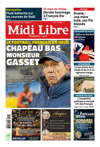 Midi Libre (14 Éditions) Du Samedi 27 Décembre 2025