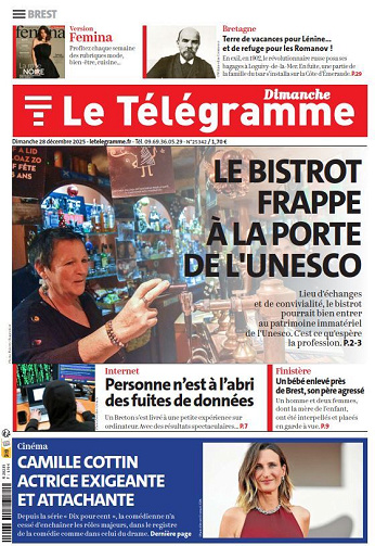 Le Télégramme (8 éditions) - 28 Décembre 2025