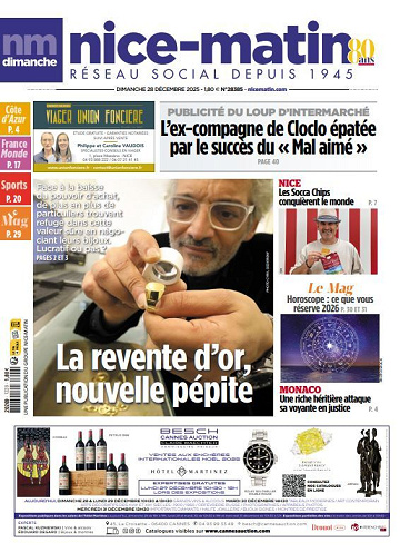 Pack Journaux Groupe Nice-Matin (3 éditions) - 28 Décembre 2025