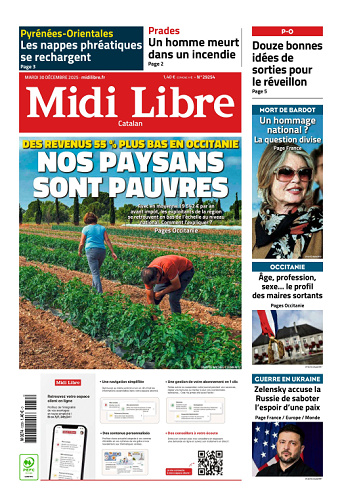 Midi Libre (14 Éditions) Du Mardi 30 Décembre 2025