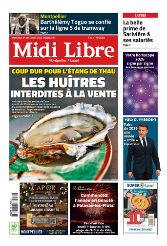 Midi Libre (14 Éditions) Du Mercredi 31 Décembre 2025