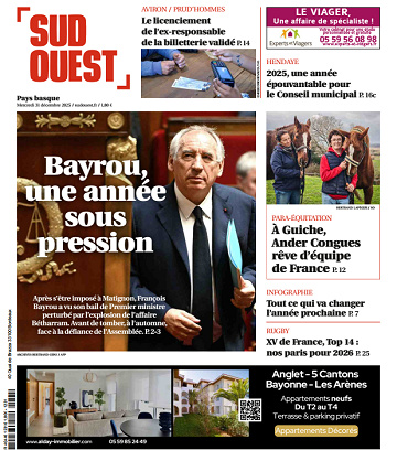 Sud Ouest (2 Éditions) Du Mercredi 31 Décembre 2025