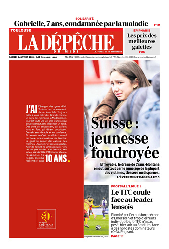 La Dépêche du Midi (16 Éditions) Du Samedi 3 Janvier 2026
