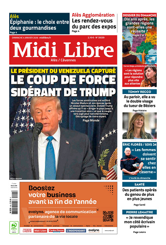 Midi Libre (14 Éditions) Du Dimanche 4 Janvier 2026
