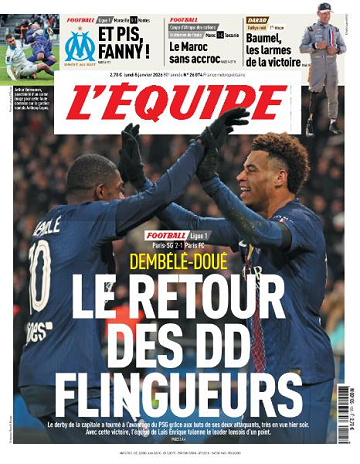 L’equipe du Lundi 5 Janvier 2026