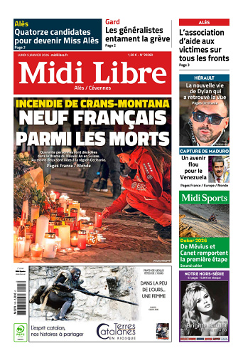 Midi Libre (14 Éditions) Du Lundi 5 Janvier 2026