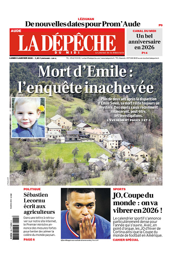 La Dépêche du Midi (16 Éditions) Du Lundi 5 Janvier 2026