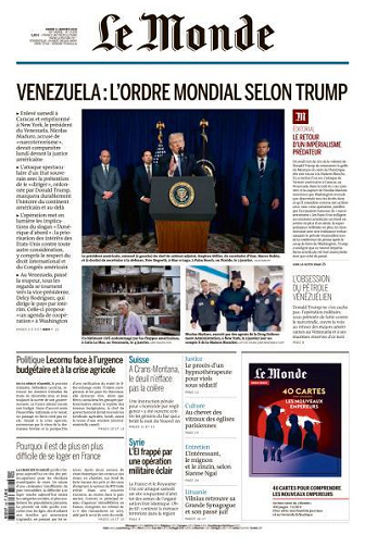 Le Monde du Mardi 6 Janvier 2026