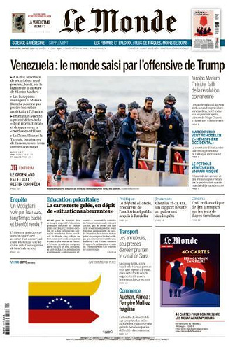 Le Monde du Mercredi 7 Janvier 2026