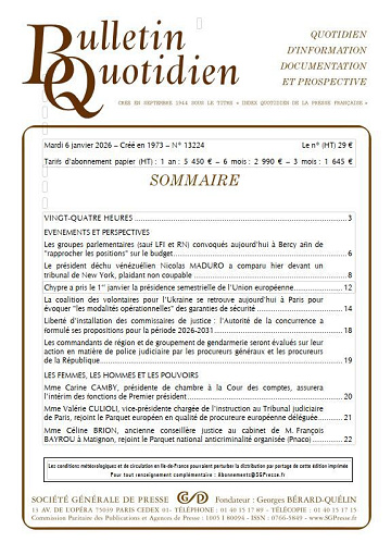 Bulletin Quotidien - Mardi 6 Janvier 2026