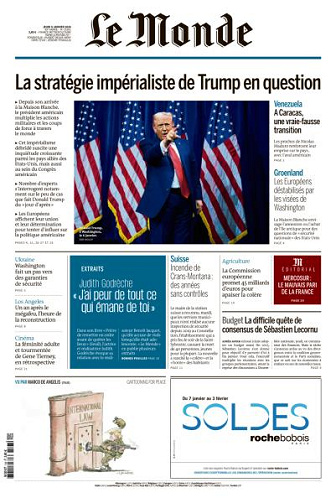 Le Monde du Jeudi 8 Janvier 2026