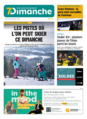 Pack Journaux Belges Du Dimanche 11 Janvier 2026
