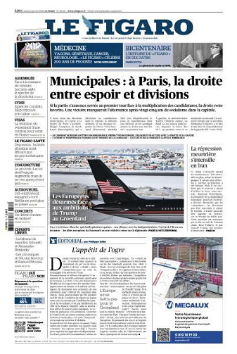 Le Figaro du Lundi 12 Janvier 2026