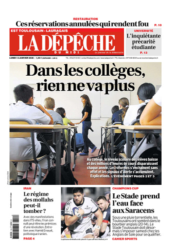 La Dépêche du Midi (16 Éditions) Du Lundi 12 Janvier 2026