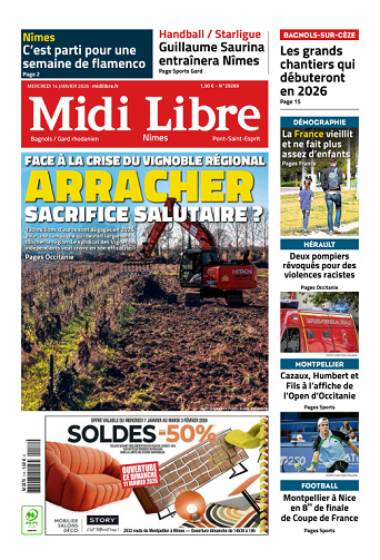 Midi Libre (14 Éditions) Du Mercredi 14 Janvier 2026