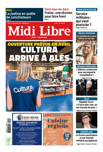 Midi Libre (14 Éditions) Du Jeudi 15 Janvier 2026