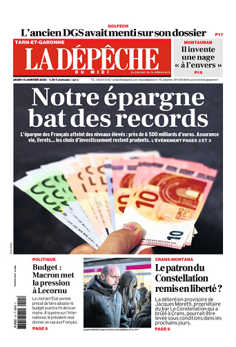 La Dépêche du Midi (16 Éditions) Du Jeudi 15 Janvier 2026