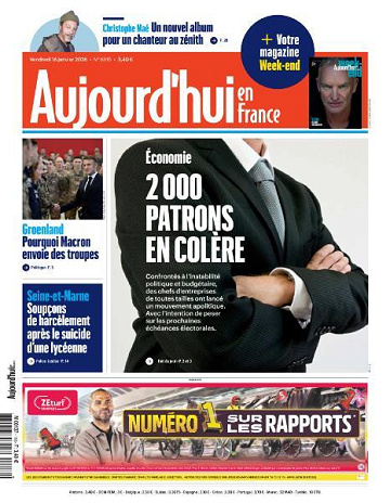 Aujourd’hui en France - 16 Janvier 2026