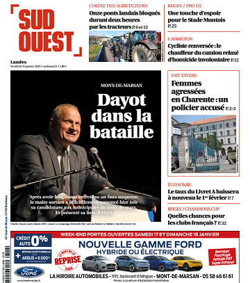 Sud Ouest (2 Éditions) Du Vendredi 16 Janvier 2026