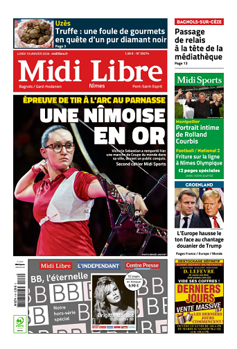 Midi Libre (14 Éditions) Du Lundi 19 Janvier 2026