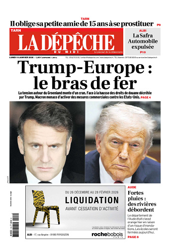 La Dépêche du Midi (16 Éditions) Du Lundi 19 Janvier 2026