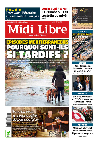 Midi Libre (14 Éditions) Du Mardi 20 Janvier 2026