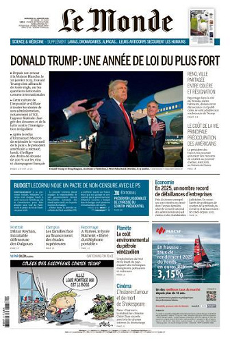 Le Monde du Mercredi 21 Janvier 2026