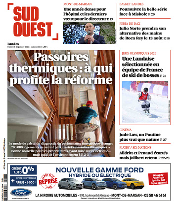 Sud Ouest (2 Éditions) Du Mercredi 21 Janvier 2026