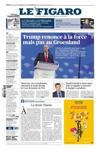 Le Figaro du Jeudi 22 Janvier 2026