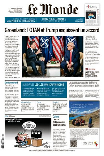 Le Monde du Vendredi 23 Janvier 2026