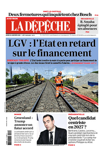 La Dépêche du Midi (16 Éditions) Du Jeudi 22 Janvier 2026