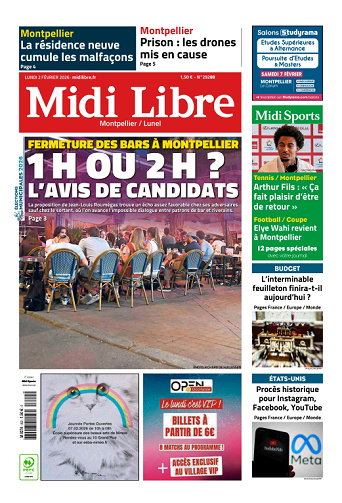 Midi Libre (14 Éditions) Du Lundi 2 Février 2026