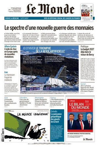 Le Monde du Mercredi 4 Février 2026