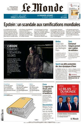 Le Monde du Vendredi 6 Février 2026