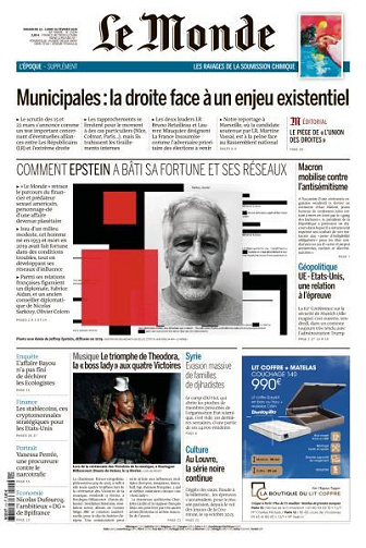 Le Monde du Dimanche 15 et Lundi 16 Février 2026