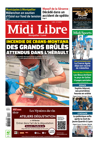 Midi Libre (14 Éditions) Du Lundi 16 Février 2026