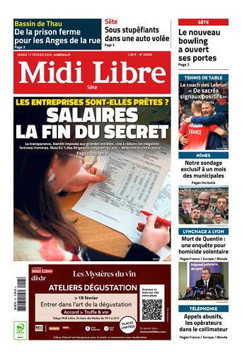 Midi Libre (14 Éditions) Du Mardi 17 Février 2026