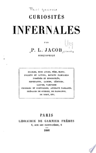 Curiosités infernales - P. L. Jacob (1886)