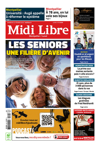 Midi Libre (13 Éditions) Du Dimanche 22 Février 2026
