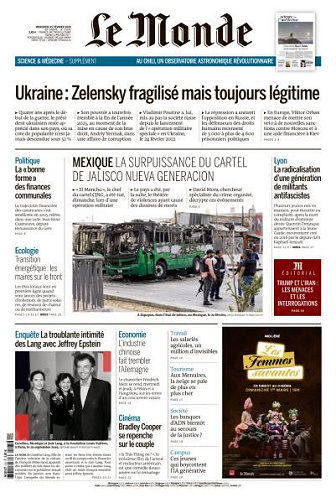 Le Monde du Mercredi 25 Février 2026