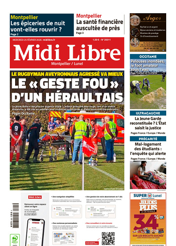 Midi Libre (13 Éditions) Du Mercredi 25 Février 2026