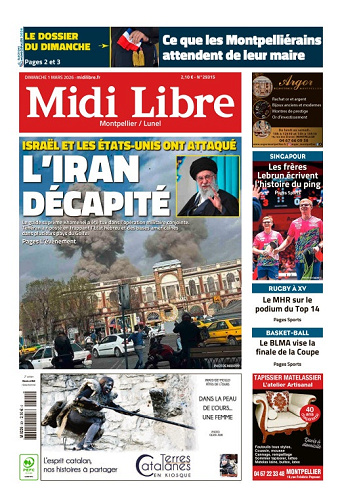 Midi Libre (14 Éditions) Du Dimanche 1er Mars 2026